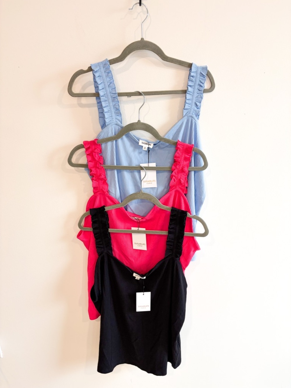 Sugarlips Ribbed HighRoller Tanks - set of 3 Size 3X NWT